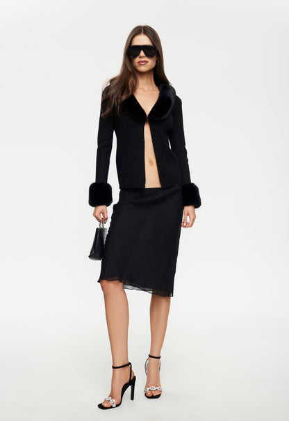 Lioness Fashion Best Price SHORELINE MIDI SKIRT - OBSIDIAN