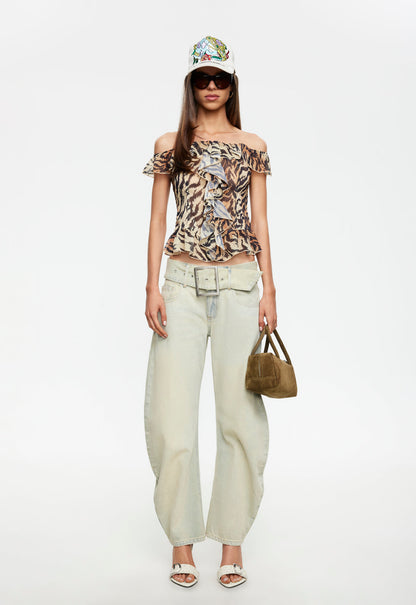 Lioness Fashion Sale Truffle Ruffle Top - Tiger