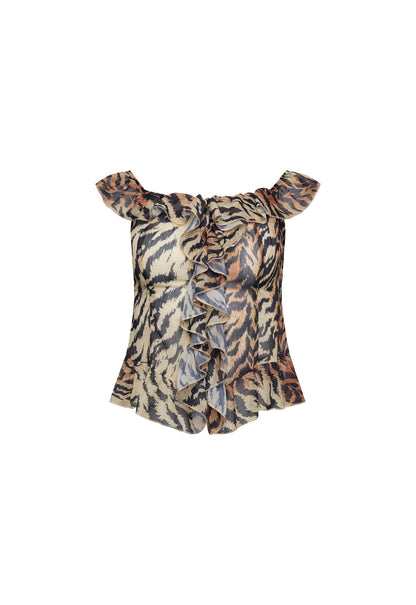 Lioness Fashion Sale Truffle Ruffle Top - Tiger