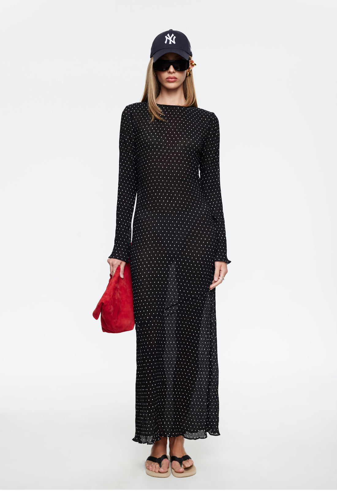 Lioness Fashion Customer Favorite HAVEN MAXI DRESS - NOIR POLKA