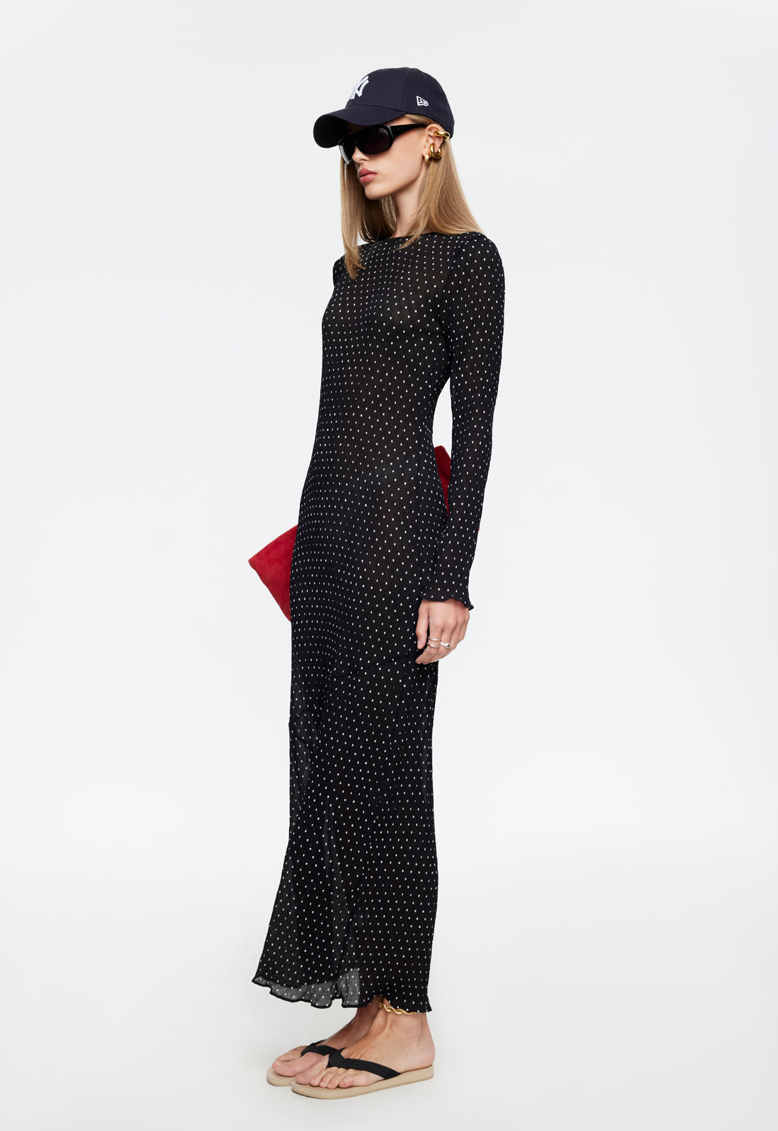 Lioness Fashion Customer Favorite HAVEN MAXI DRESS - NOIR POLKA