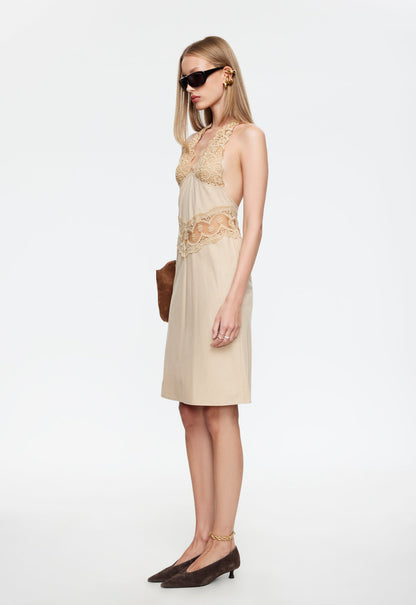 Lioness Fashion Premium SOLANA MIDI DRESS - BEIGE PLAID