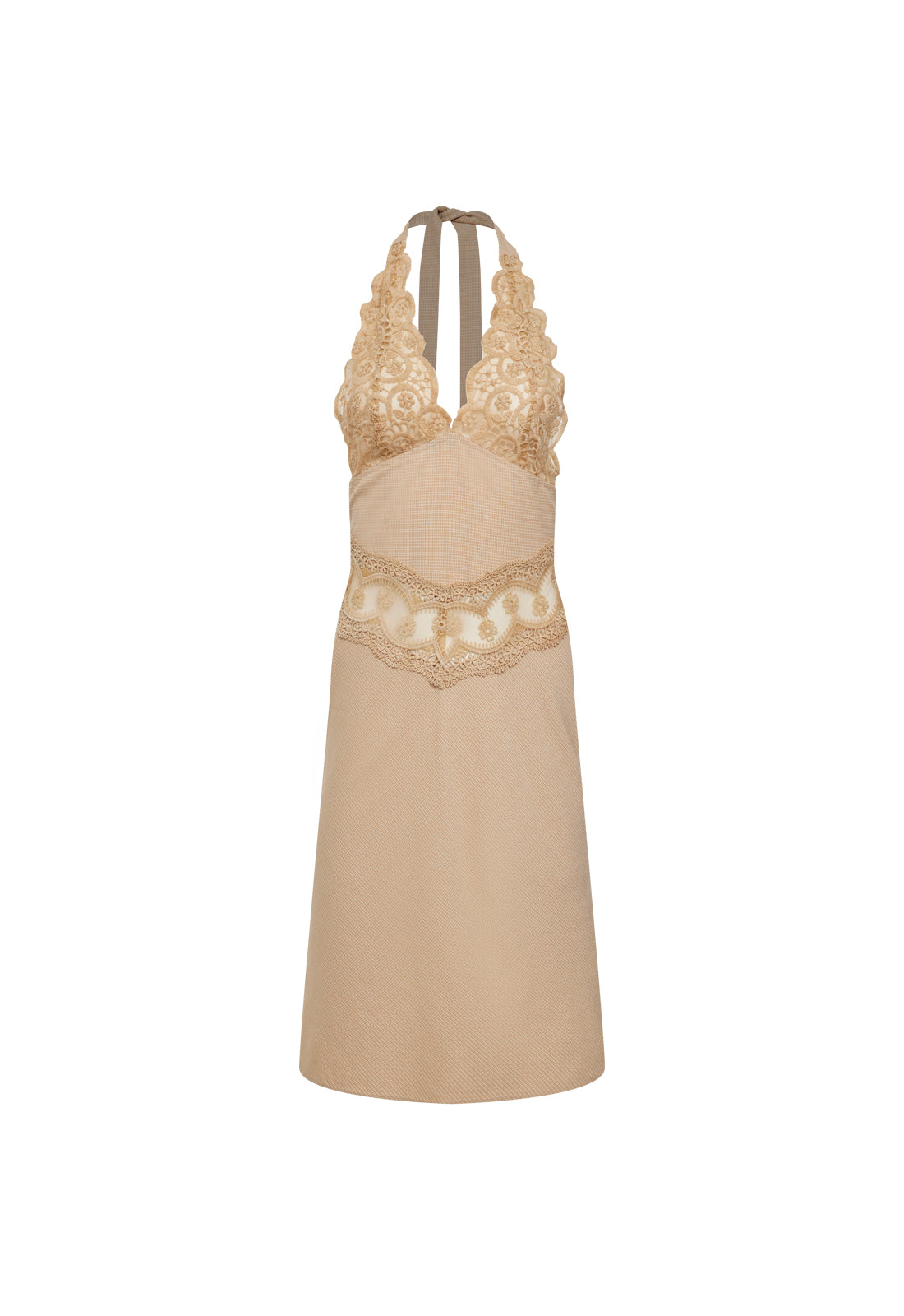 Lioness Fashion Premium SOLANA MIDI DRESS - BEIGE PLAID