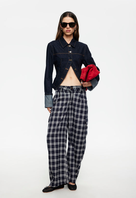 Lioness Fashion Classic Nova Pant - Navy Plaid