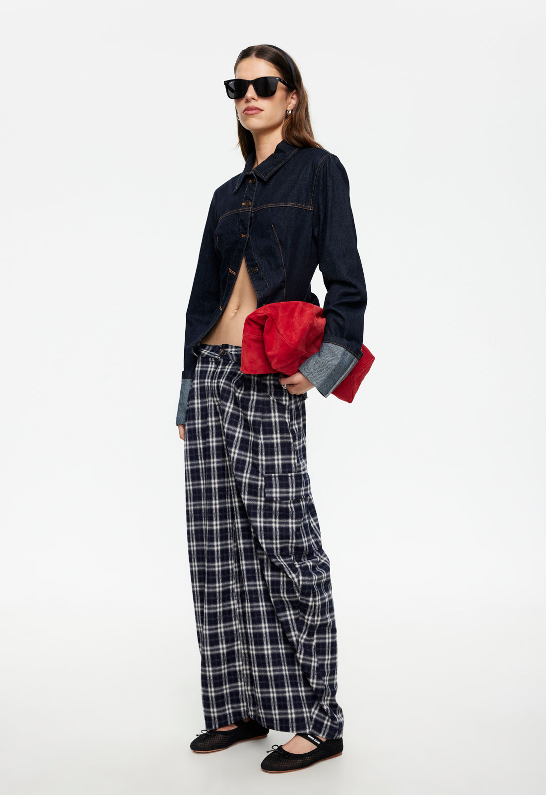 Lioness Fashion Classic Nova Pant - Navy Plaid
