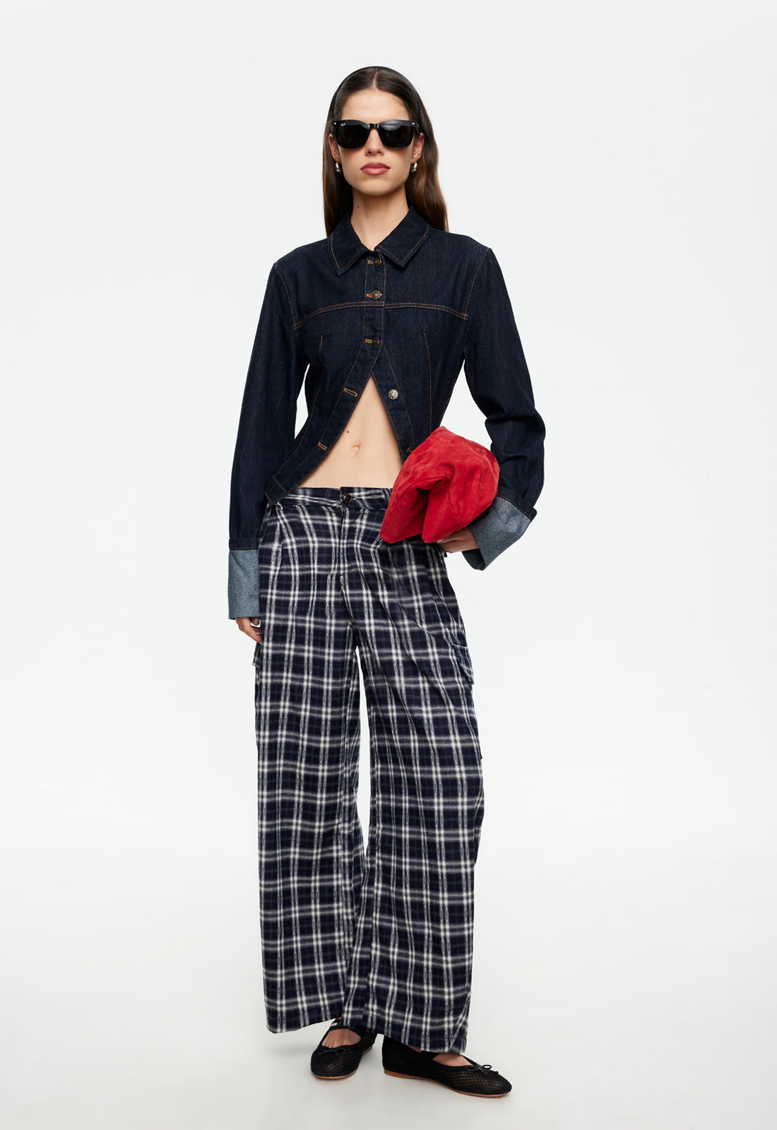 Lioness Fashion Classic Nova Pant - Navy Plaid