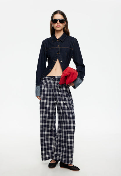 Lioness Fashion Classic Nova Pant - Navy Plaid