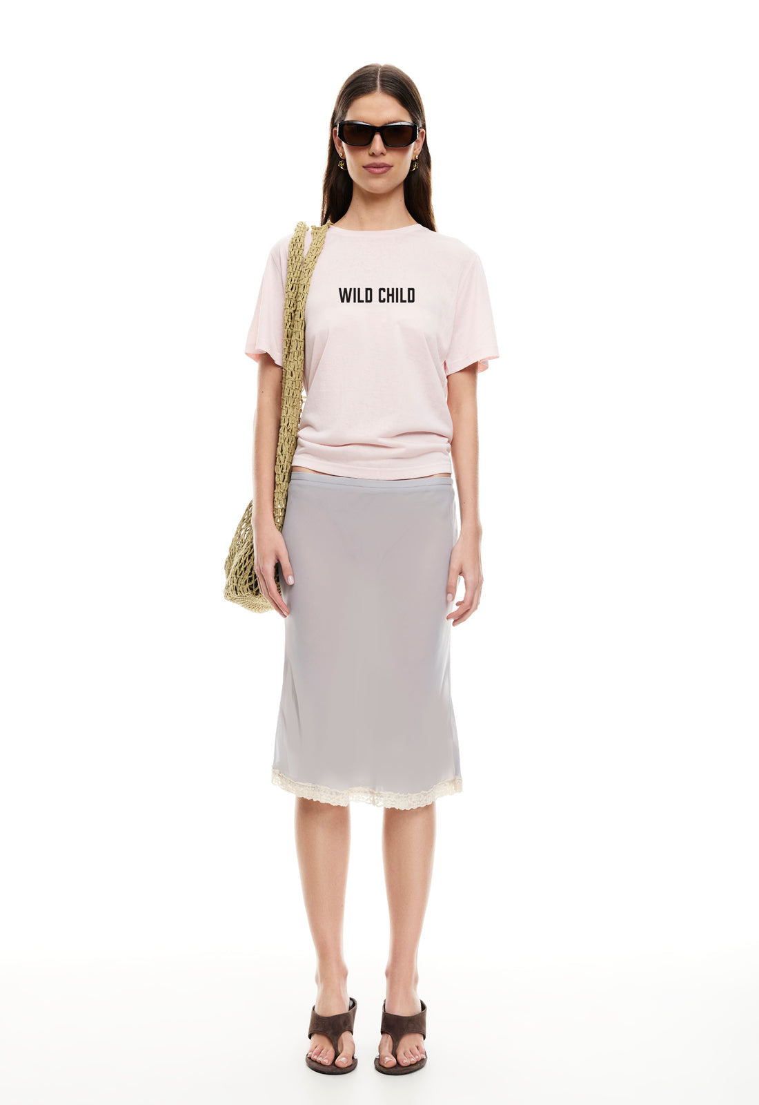 Lioness Fashion Premium SHORELINE MIDI SKIRT - ASH