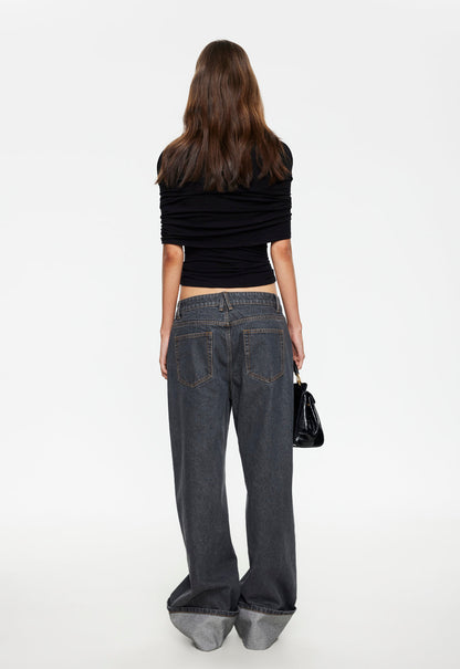 Lioness Fashion Value Top Model Cuffed Jean - Charcoal