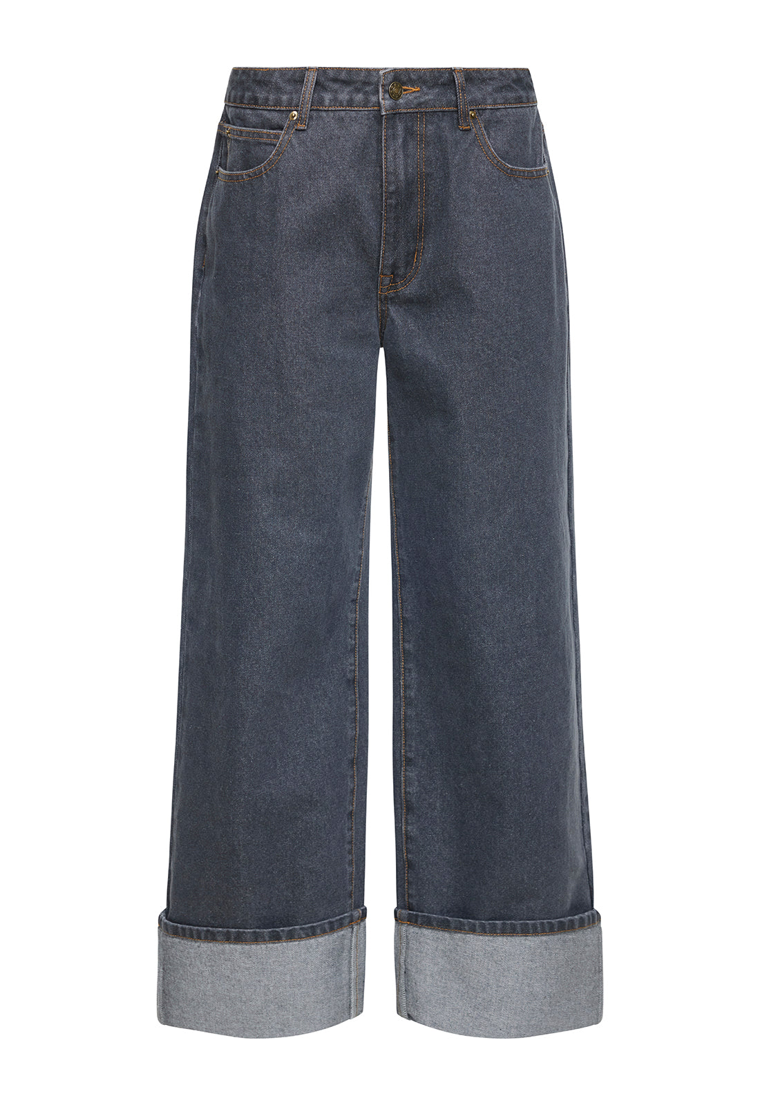 Lioness Fashion Value Top Model Cuffed Jean - Charcoal