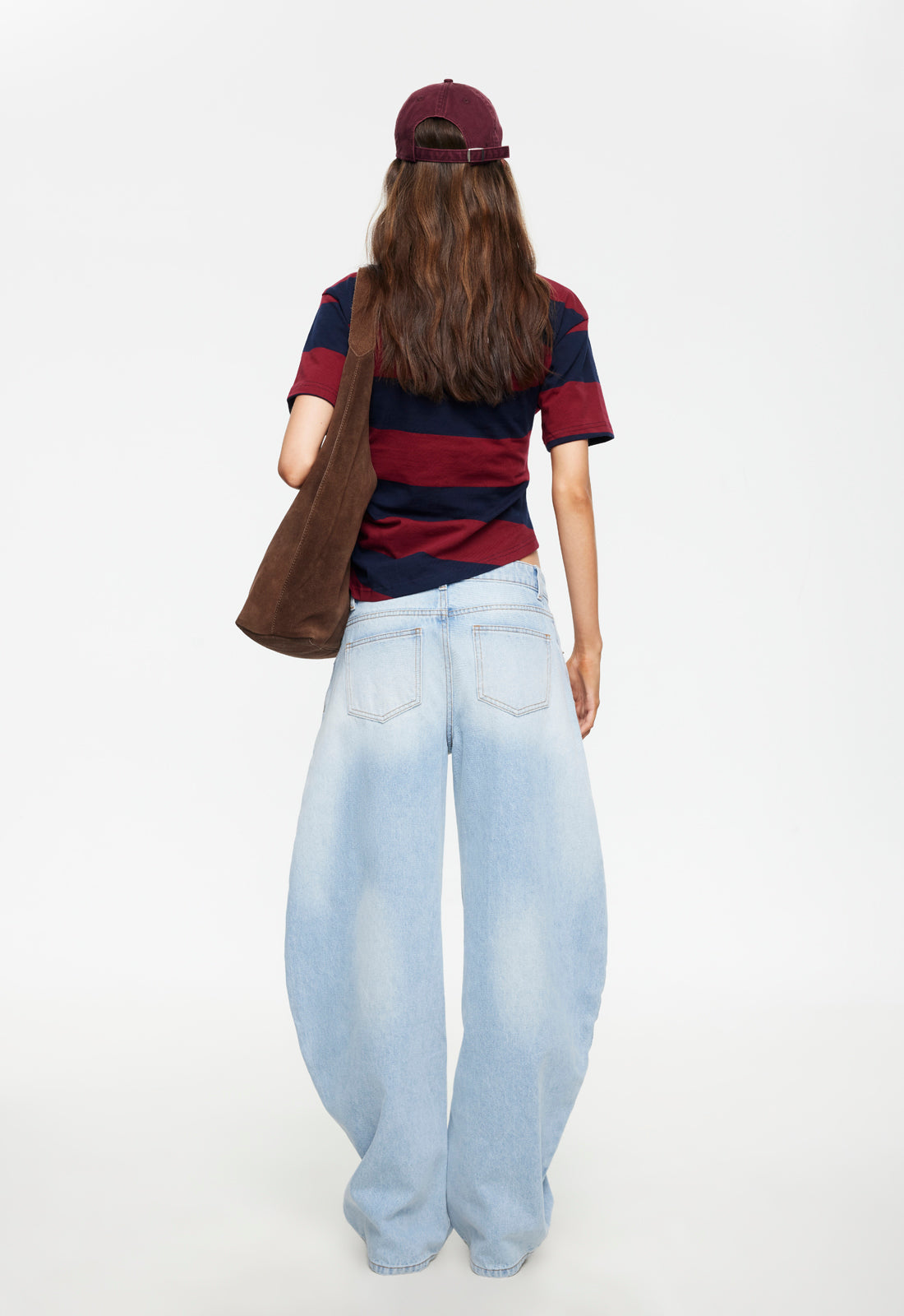 Lioness Fashion Best Seller In Transits Tee - Burgundy Stripe