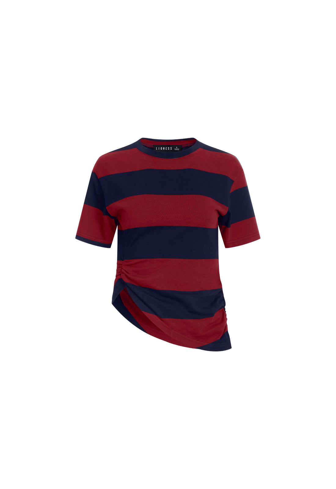 Lioness Fashion Best Seller In Transits Tee - Burgundy Stripe