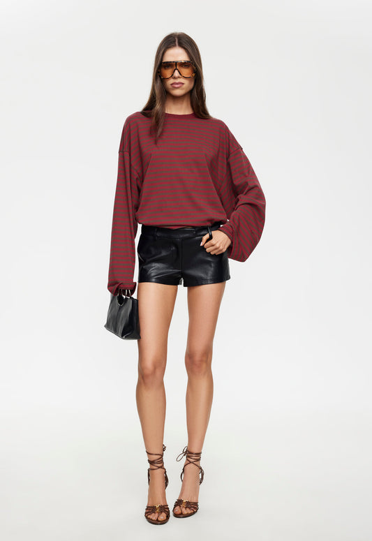 Lioness Fashion Sale BLOOM LONG SLEEVE - CHOCOLATE WINE STRIPE