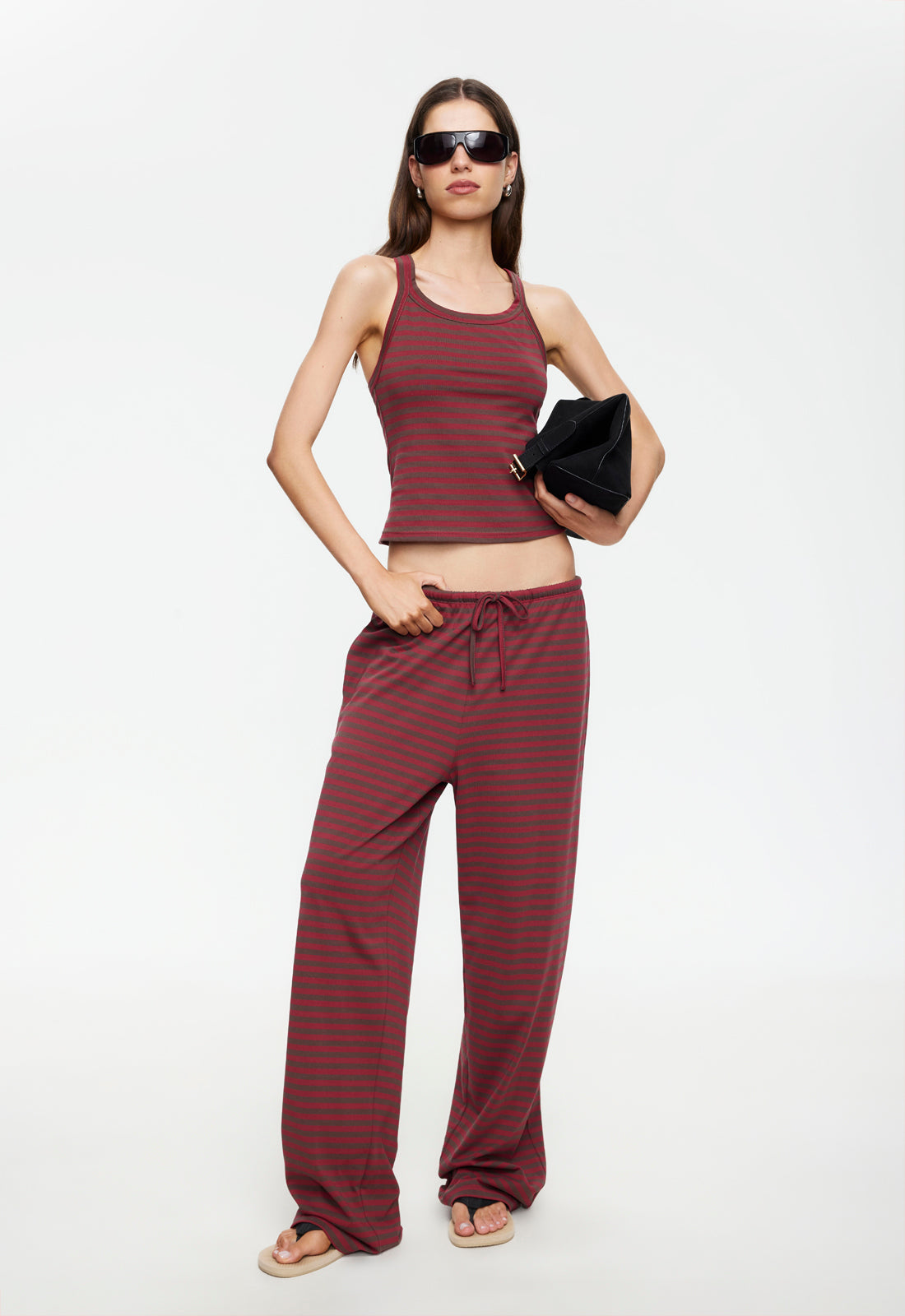 Lioness Fashion Best Seller Lucky Cami - Chocolate Wine Stripe