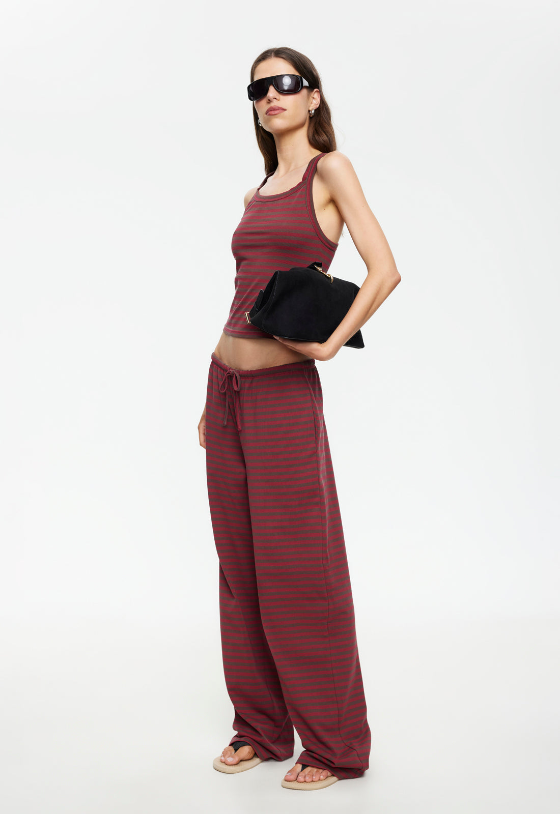 Lioness Fashion Best Seller Lucky Cami - Chocolate Wine Stripe