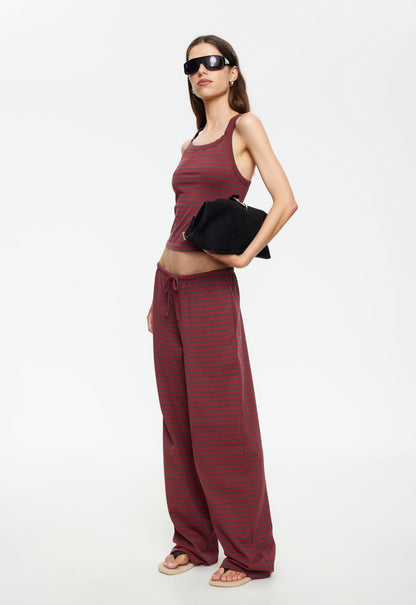Lioness Fashion Best Seller Lucky Cami - Chocolate Wine Stripe