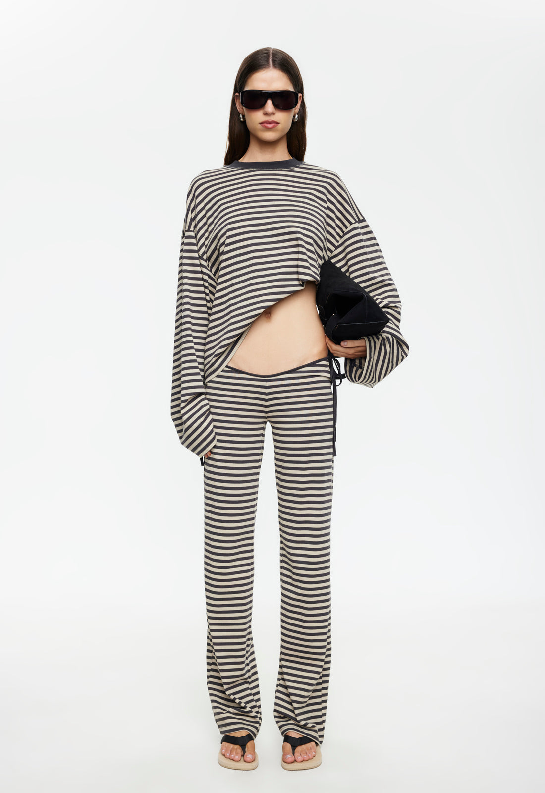 Lioness Fashion Discount Bloom Tie Pant - Slate Stripe