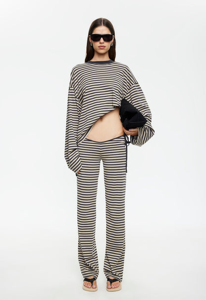 Lioness Fashion Discount Bloom Tie Pant - Slate Stripe