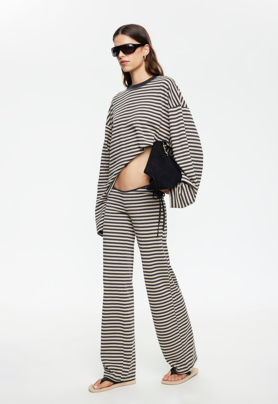 Lioness Fashion Discount Bloom Tie Pant - Slate Stripe