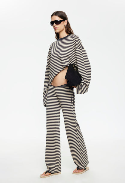 Lioness Fashion Discount Bloom Tie Pant - Slate Stripe