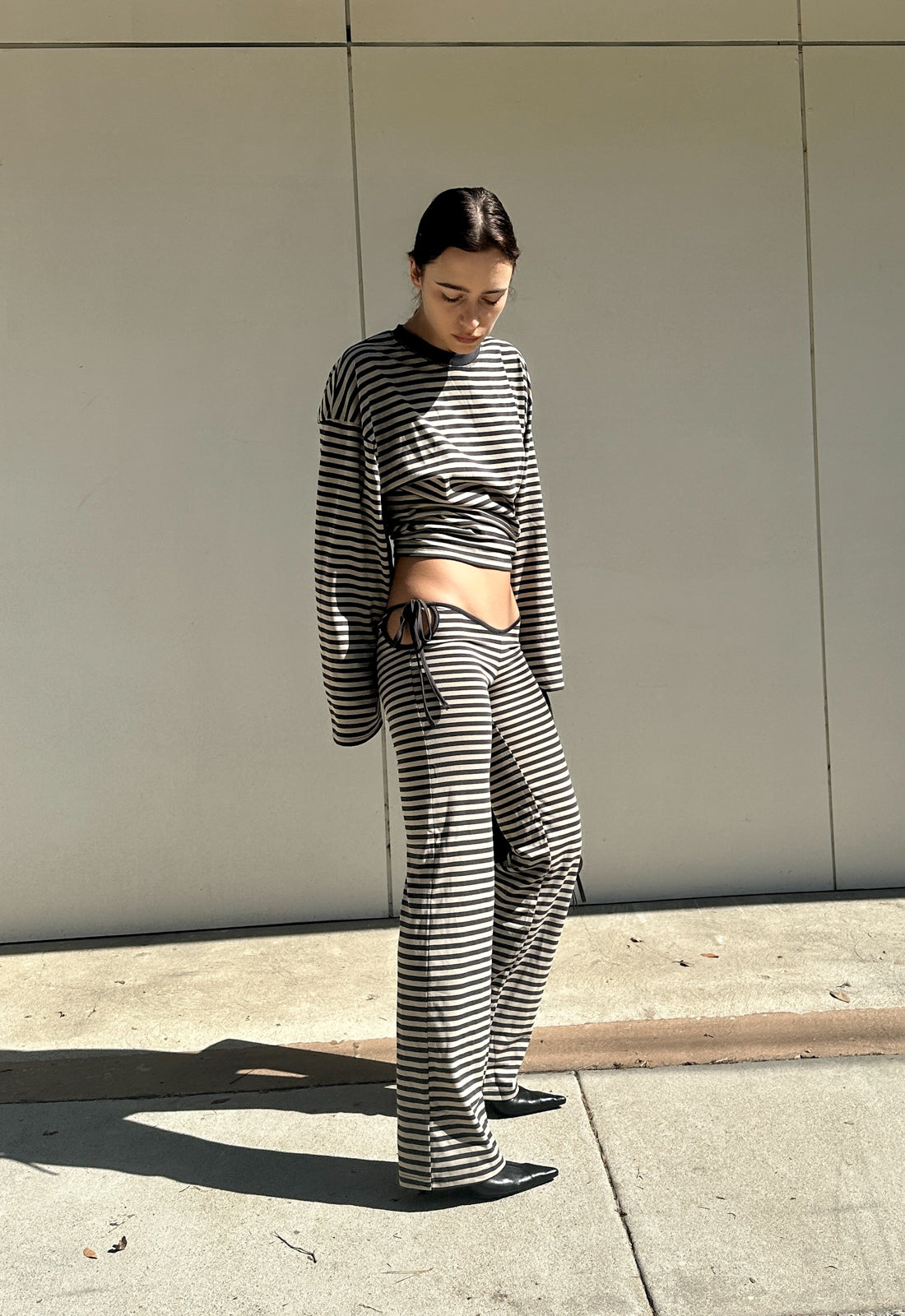 Lioness Fashion Discount Bloom Tie Pant - Slate Stripe