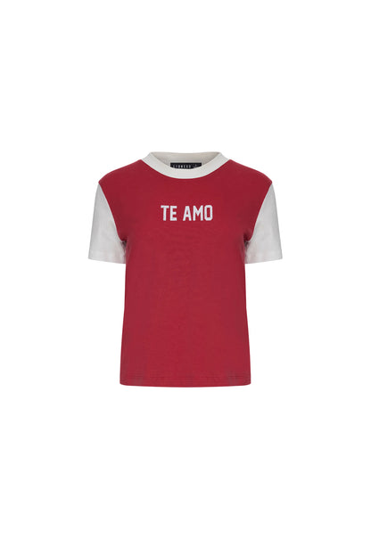 Lioness Fashion Quality TE AMO TEE - CRIMSON