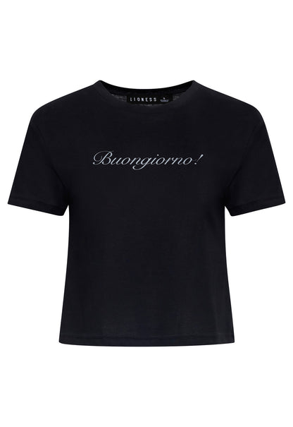 Lioness Fashion Special Offer BUONGIORNO BABY TEE - NOIR