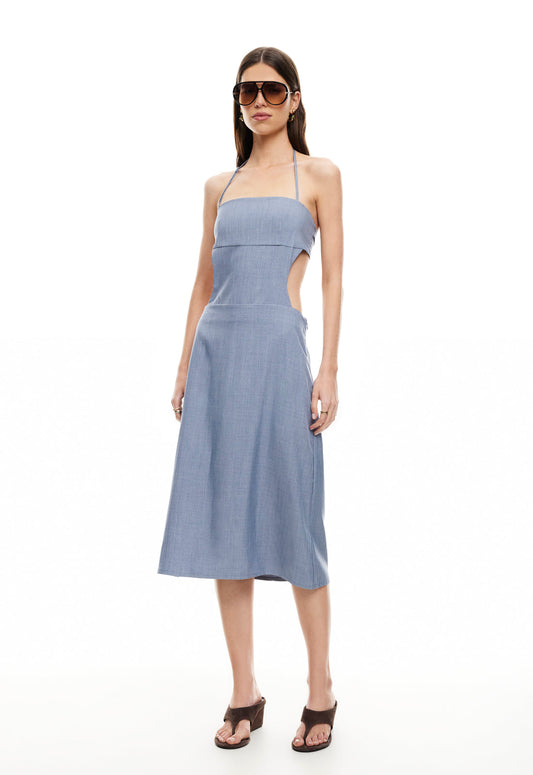 Lioness Fashion Essential MOONLIT MIDI DRESS - SLATE BLUE