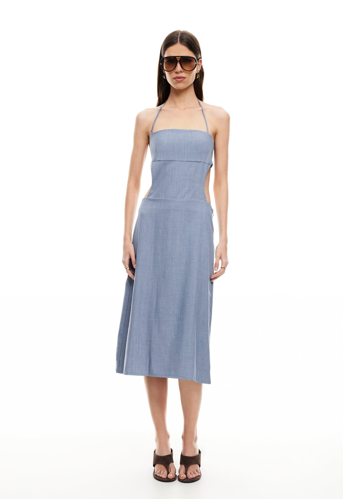 Lioness Fashion Essential MOONLIT MIDI DRESS - SLATE BLUE