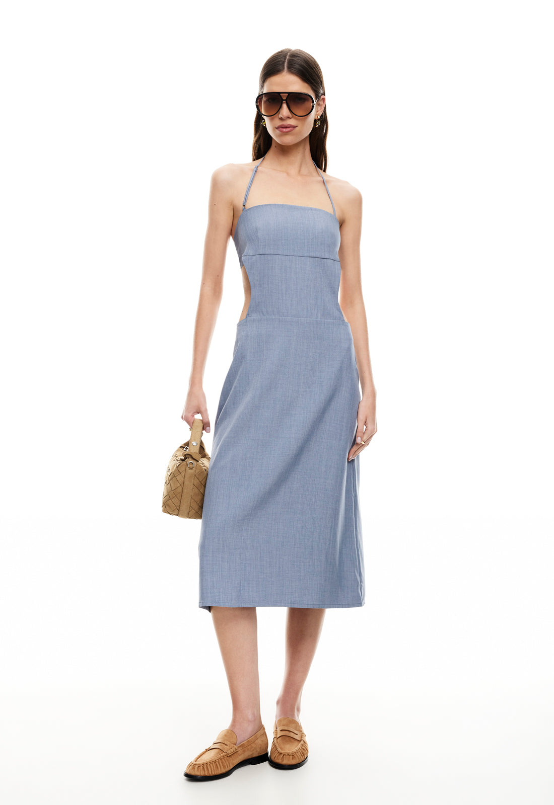Lioness Fashion Essential MOONLIT MIDI DRESS - SLATE BLUE
