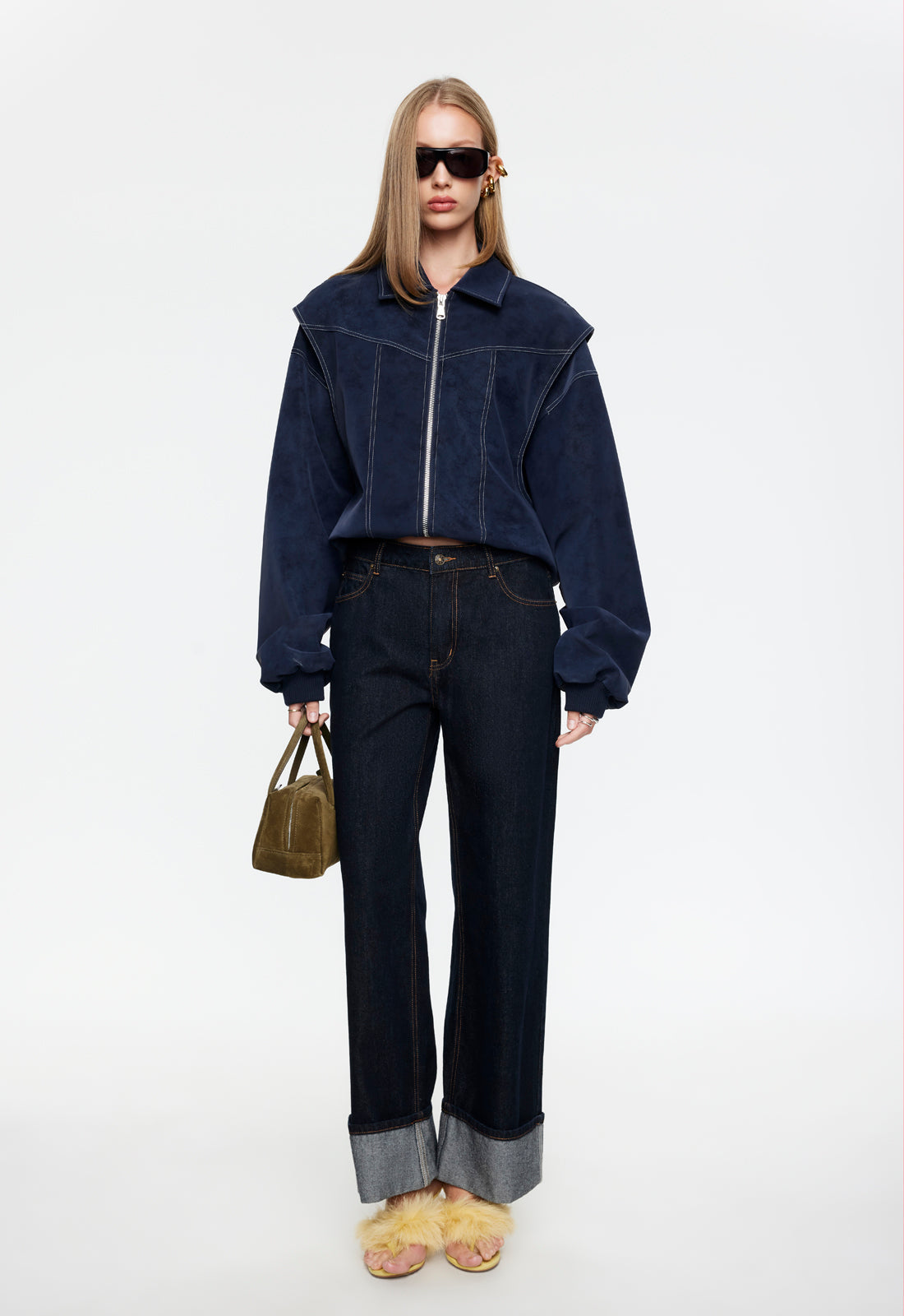 Lioness Fashion Top Pick TOP MODEL CUFFED JEAN - DARK DENIM