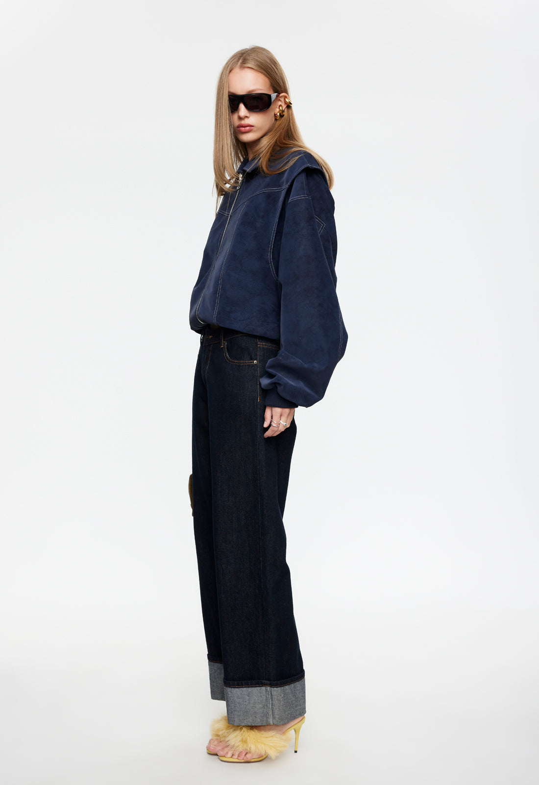 Lioness Fashion Top Pick TOP MODEL CUFFED JEAN - DARK DENIM