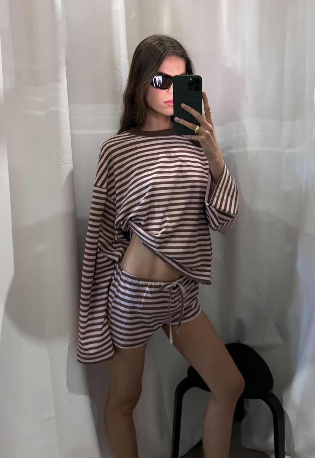 Lioness Fashion Hot Sale KOURT BLOOMERS - CHOCOLATE BLUSH STRIPE