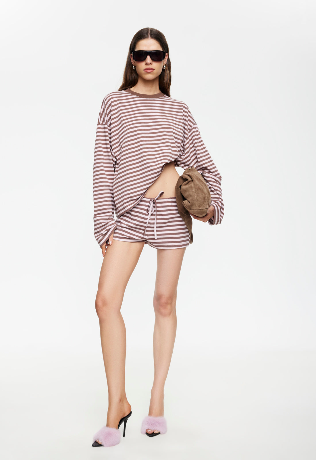 Lioness Fashion Hot Sale KOURT BLOOMERS - CHOCOLATE BLUSH STRIPE