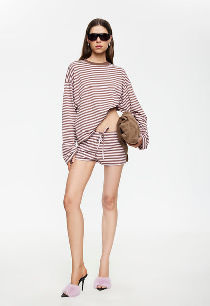 Lioness Fashion Hot Sale KOURT BLOOMERS - CHOCOLATE BLUSH STRIPE