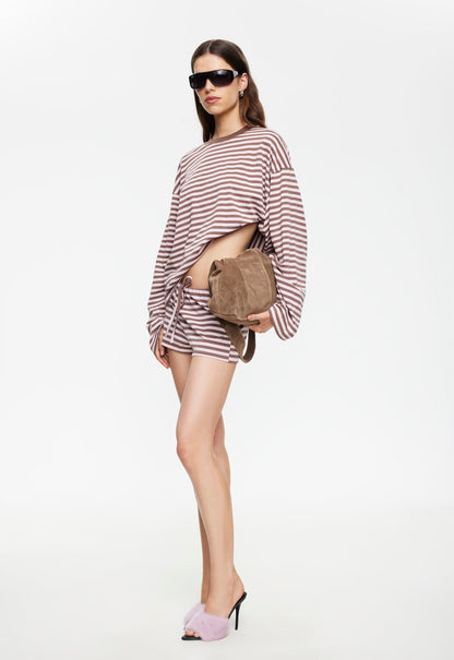 Lioness Fashion Hot Sale KOURT BLOOMERS - CHOCOLATE BLUSH STRIPE