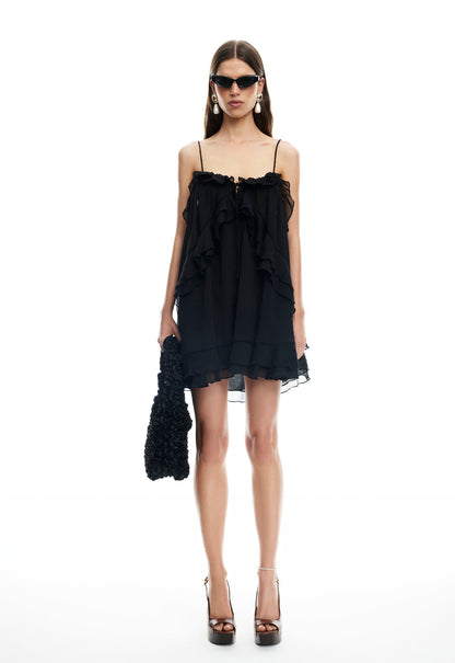 Lioness Fashion Recommended ETHEREAL MINI DRESS - OBSIDIAN