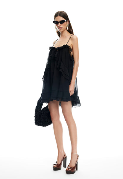 Lioness Fashion Recommended ETHEREAL MINI DRESS - OBSIDIAN