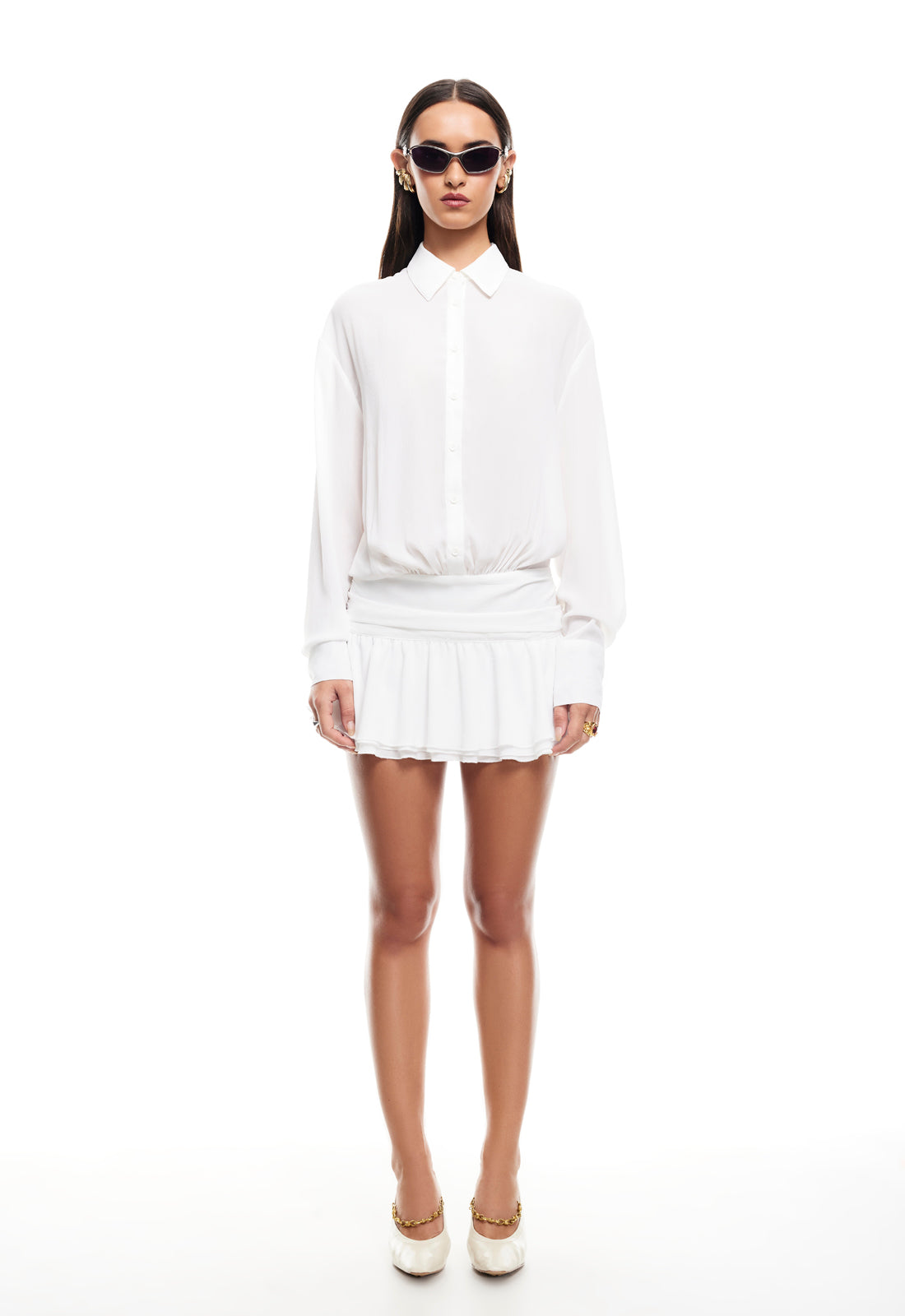 Lioness Fashion Premium GIRLS GIRLS GIRLS MINI DRESS - SNOW